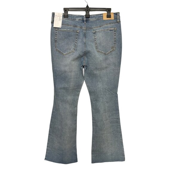 Seven7 Felicity High Rise Slim Flare Jeans Women's 12 Light Wash Stretch Denim - Picture 2 of 13